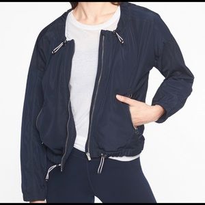 NWT Athleta Chill Bomber Jacket - L, Navy Blue